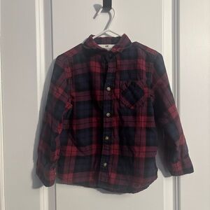 H&M Kids Plaid Button-Down Shirt - Magenta  and Navy
